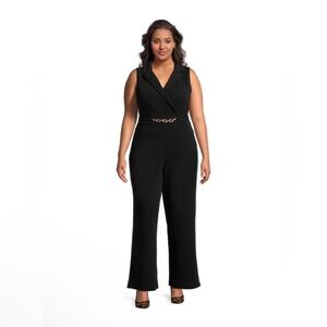 NO BOUNDARIES Womens Jumpsuit Size 3X 23-25 Juniors Sleeveless Black NWOT